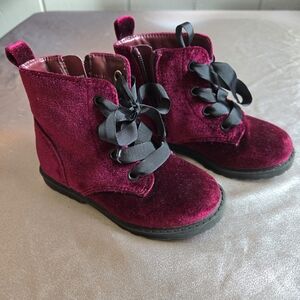 Cat & Jack plum velvet girls boots